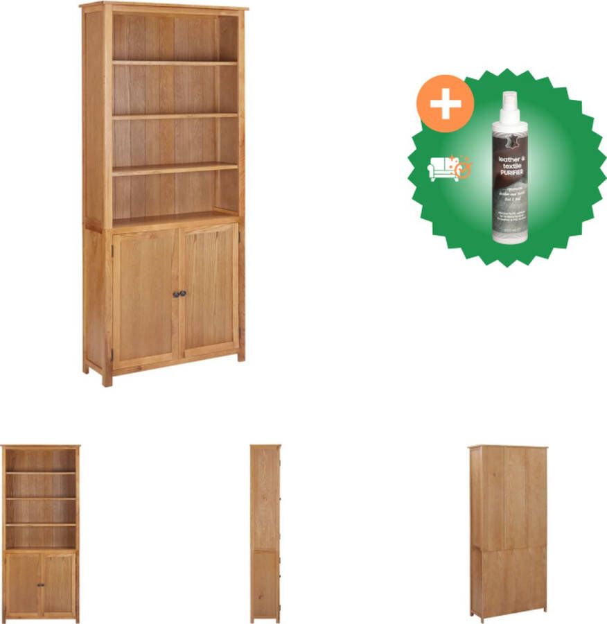 VidaXL Boekenkast Vintage 90 x 30 x 200 cm Massief eikenhout en MDF Kast Inclusief Reiniger