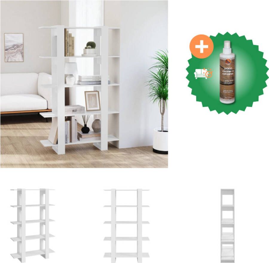 VidaXL Boekenkast Wit 100 x 30 x 160 cm bewerkt hout Kast Inclusief Houtreiniger en verfrisser