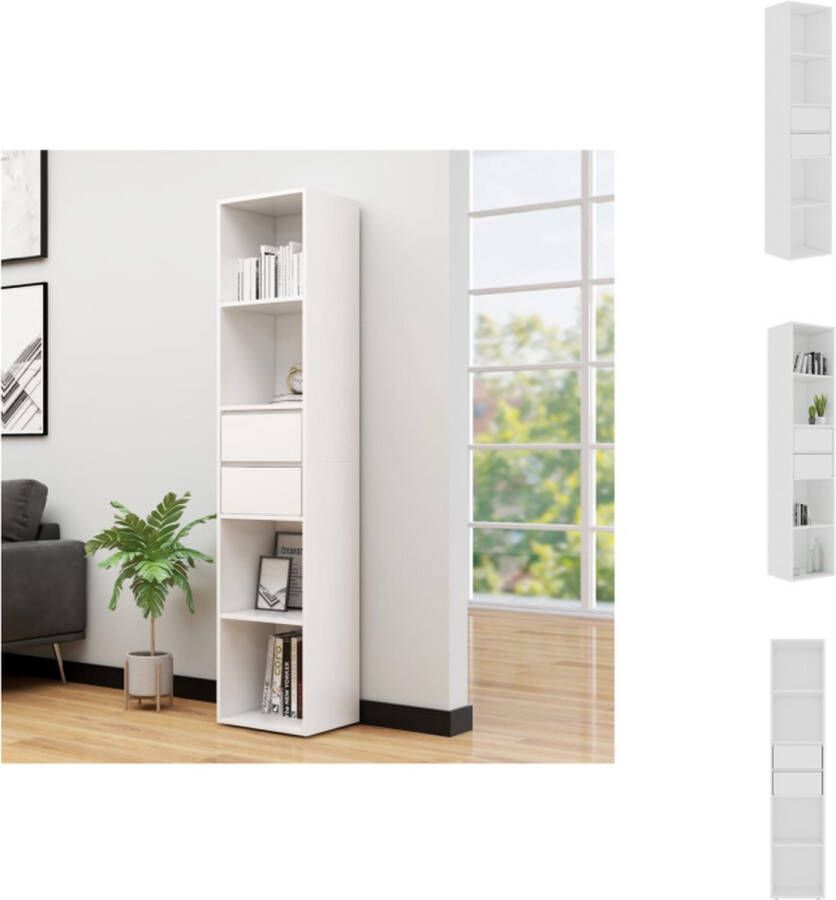 VidaXL Boekenkast Wit 36x30x171 cm Bewerkt hout Kast