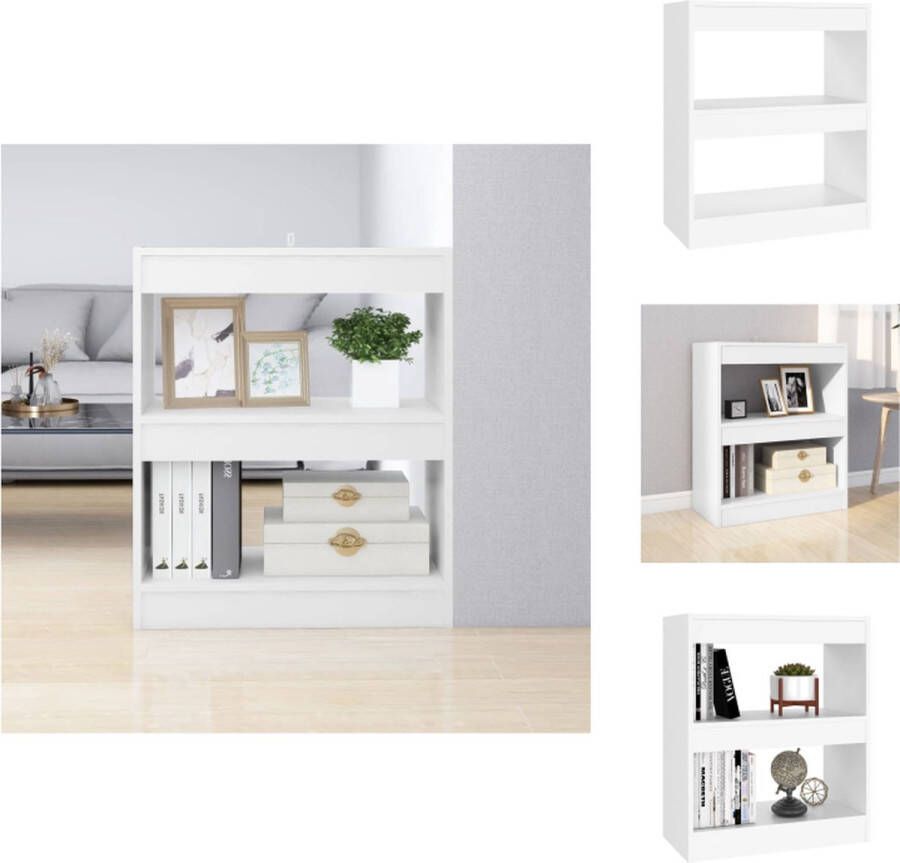 VidaXL Boekenkast Wit 60x30x72 cm Bewerkt hout Kast