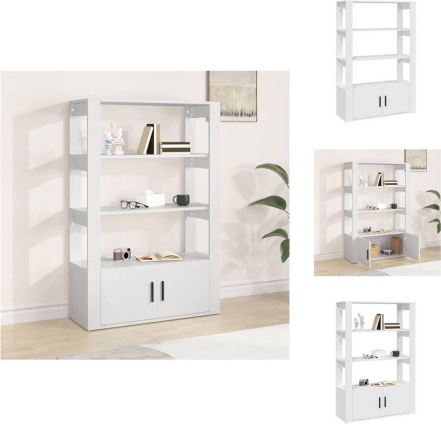 VidaXL Dressoir Dressoirs Kast Wandkast Dressoir 80x30x119-5 cm bewerkt hout wit - Foto 2