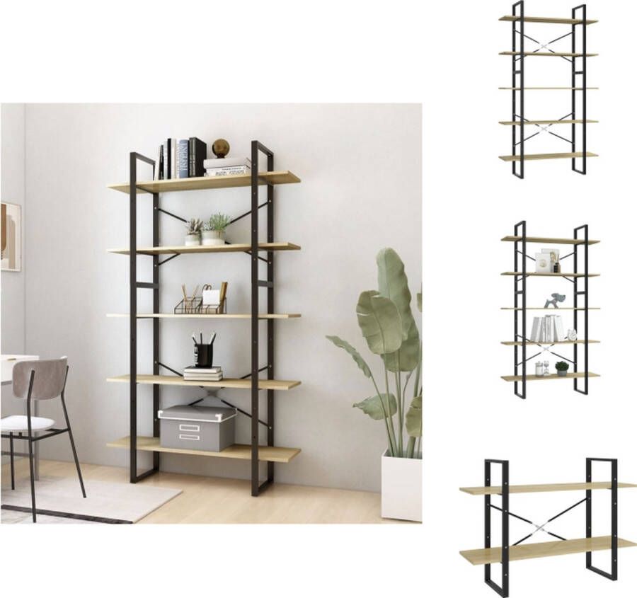 VidaXL Boekenkast X Boekenkasten 100 x 30 x 105 cm Sonoma Eiken Bewerkt Hout Metaal Kast