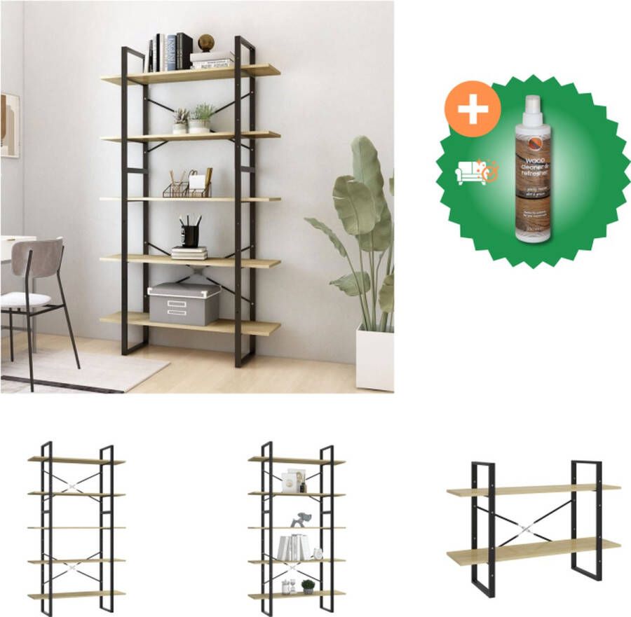 VidaXL Boekenkast X Boekenkasten 100 x 30 x 105 cm Sonoma Eiken Bewerkt Hout Metaal Kast Inclusief Houtreiniger en verfrisser