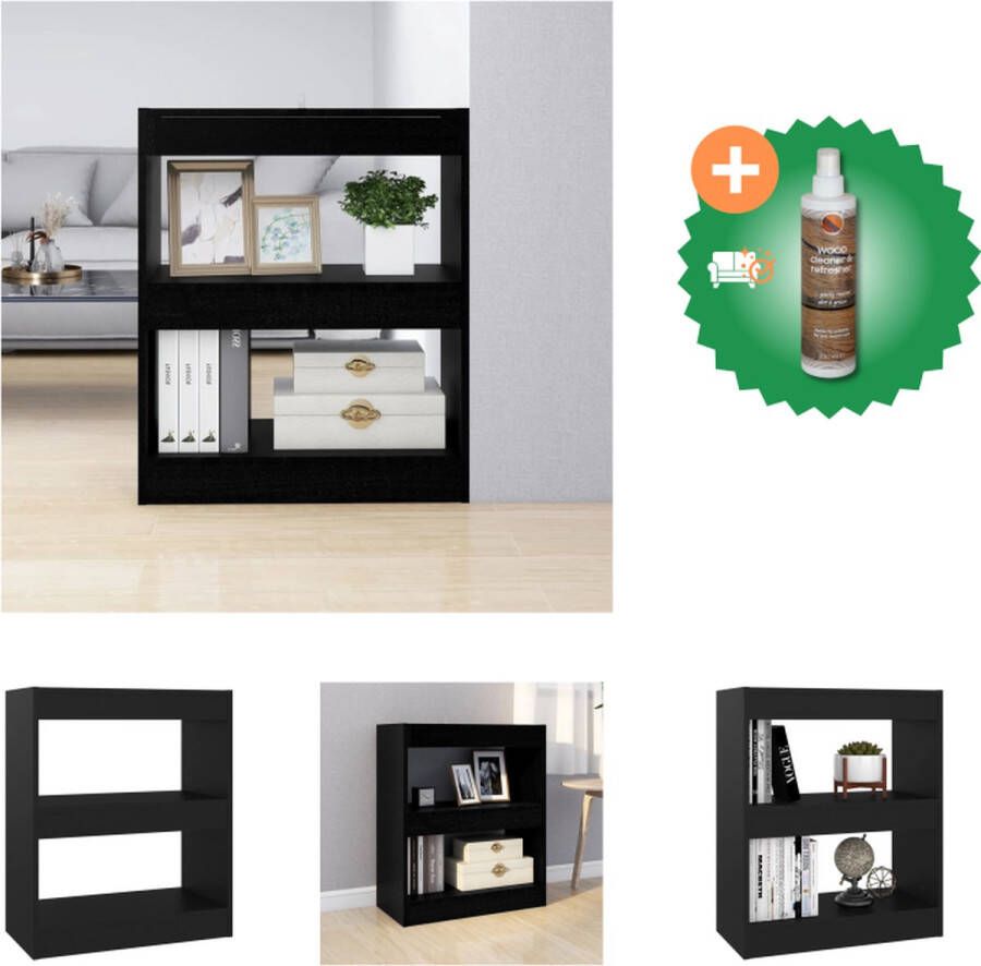 VidaXL Boekenkast -XL Bewerkt Hout 60x30x72 cm Zwart Kast Inclusief Houtreiniger en verfrisser