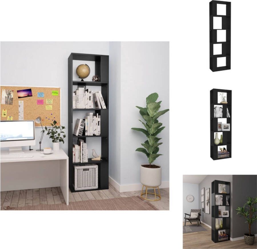 VidaXL Boekenkast Boekenkasten Boekenschap Boekenschappen Boekenkast kamerscherm 45x24x159 cm bewerkt hout zwart