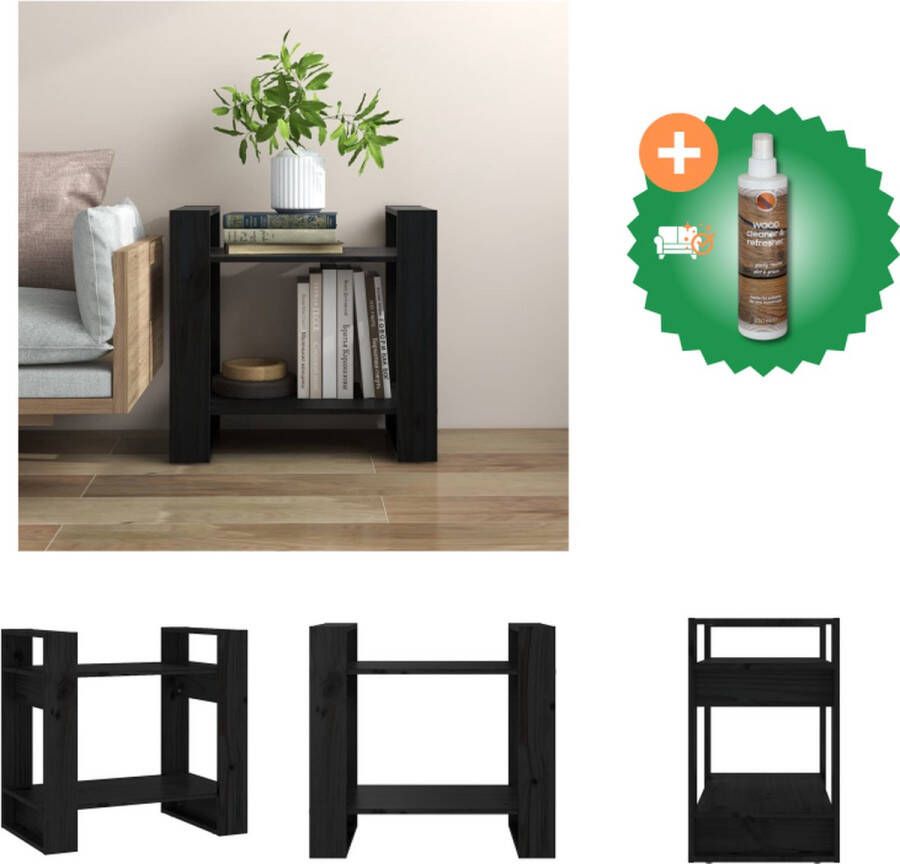 VidaXL Boekenkast kamerscherm 60x35x57 cm massief grenenhout zwart Kast Inclusief Houtreiniger en verfrisser