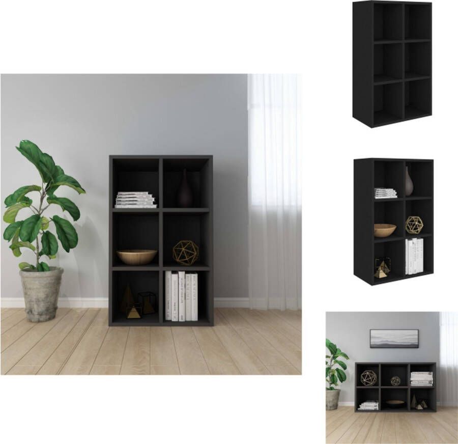 VidaXL Boekenkast Boekenkasten Boekenschap Boekenschappen Boekenkast dressoir 66x30x97-8 cm bewerkt hout zwart