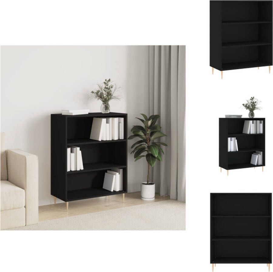 VidaXL Boekenkast Zwart 69.5 x 32.5 x 90 cm Metalen Voeten Kast
