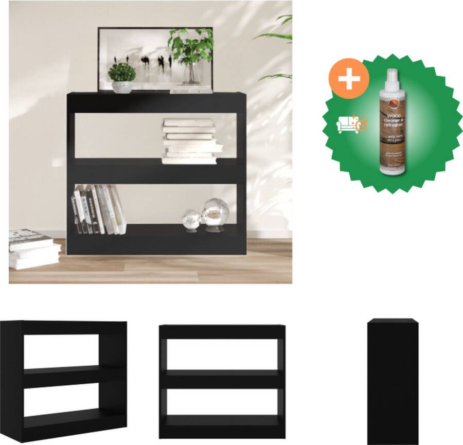 VidaXL Boekenkast Zwart 80x30x72 cm Veelzijdig Montage vereist Kast Inclusief Houtreiniger en verfrisser