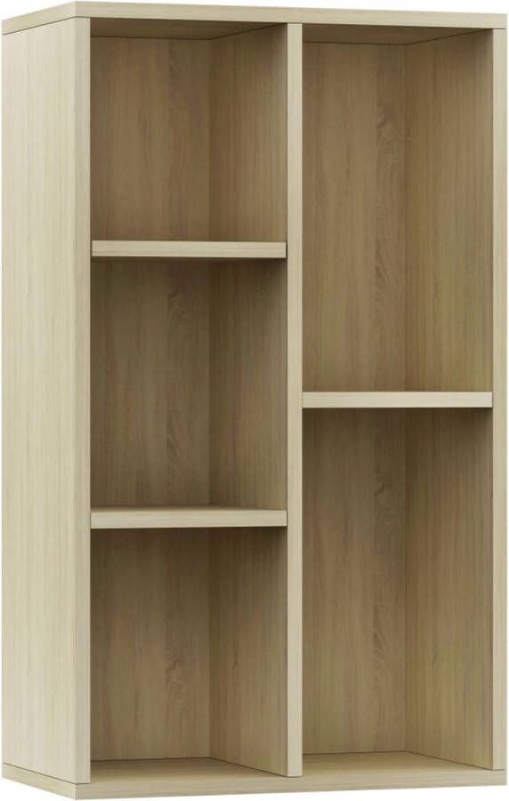 VidaXL Boekenkast 5 vakken 50x25x80 cm Sonoma Eiken Boekenkast Bibliotheek Houten Meubilair Salonmeubelen Woonkamerdecoratie Opslagoplossing Tv-stand Dressoir