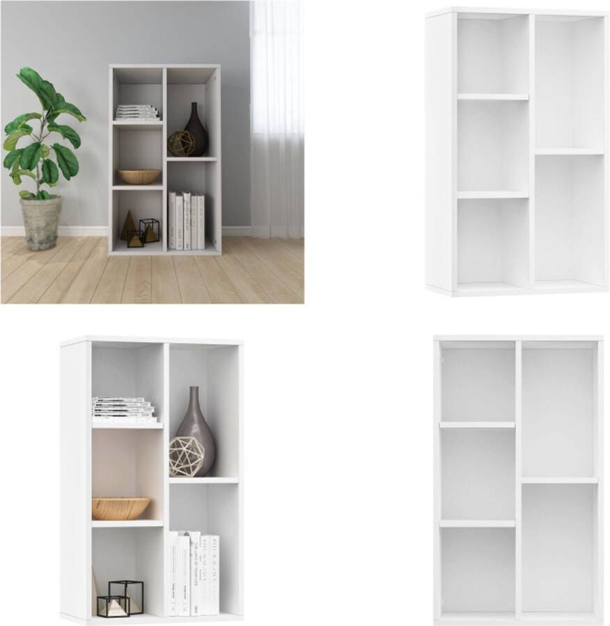 vidaXL Boekenkast dressoir 50x25x80 cm spaanplaat wit Boekenkast Boekenkasten Boekenschap Boekenschappen