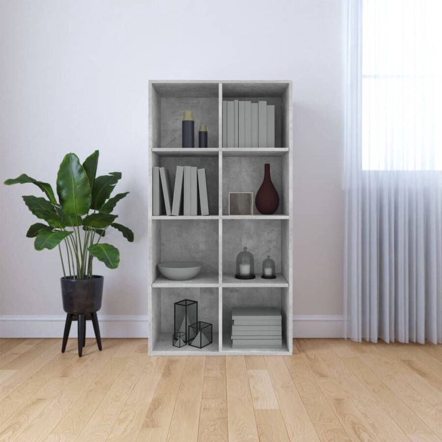 VidaXL -Boekenkast dressoir-66x30x130-cm-bewerkt-hout-betongrijs - Foto 1