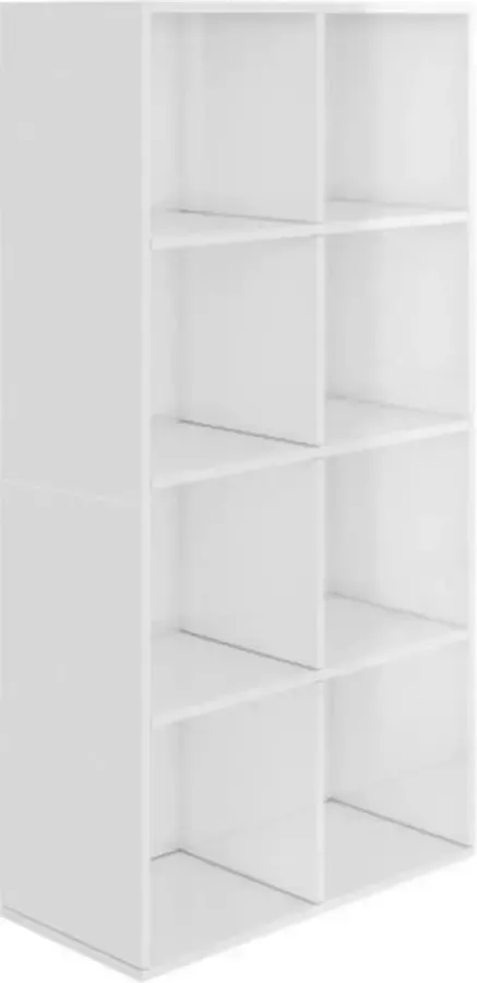 VidaXL -Boekenkast dressoir-66x30x130-cm-bewerkt-hout-hoogglans-wit - Foto 3