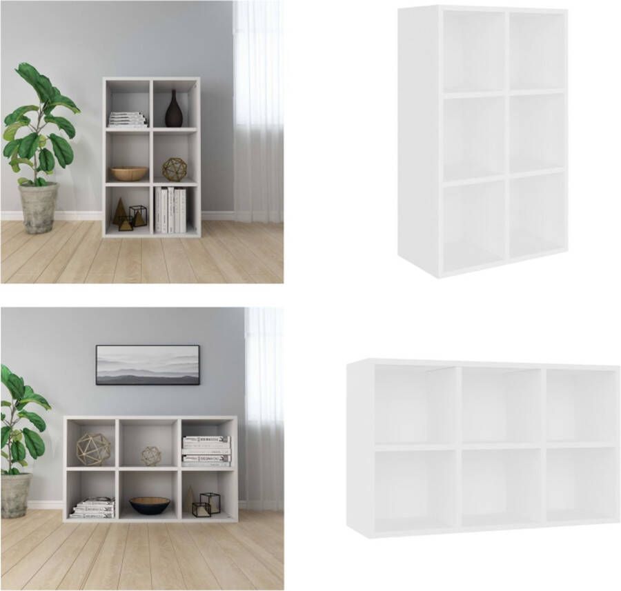 VidaXL Prolenta Premium Boekenkast|dressoir 66x30x97 8 cm bewerkt hout wit - Foto 3