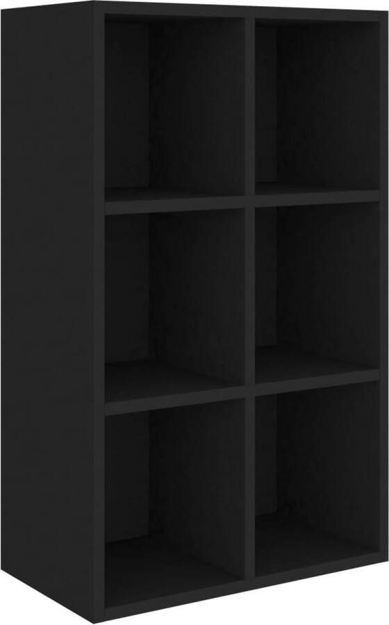 VidaXL -Boekenkast dressoir-66x30x97 8-cm-bewerkt-hout-zwart - Foto 3
