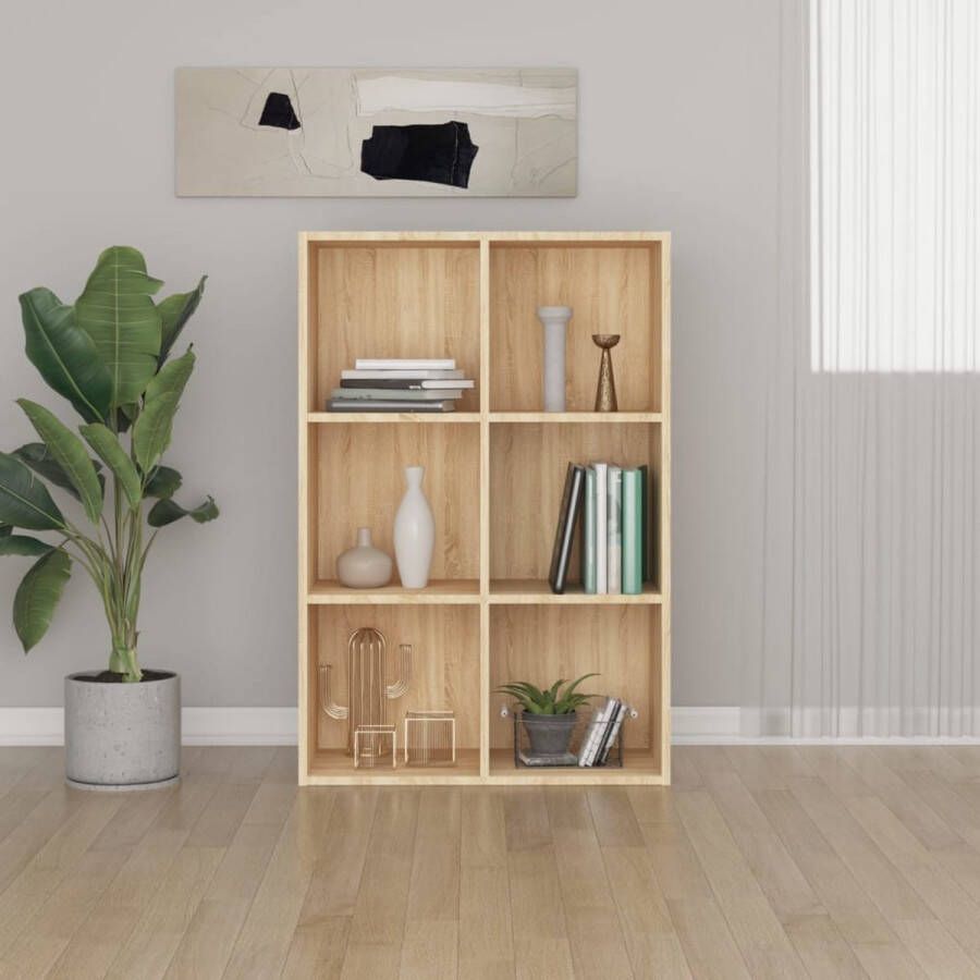 VidaXL -Boekenkast dressoir-66x30x97 8cm-bewerkt-hout-sonoma-eikenkleur