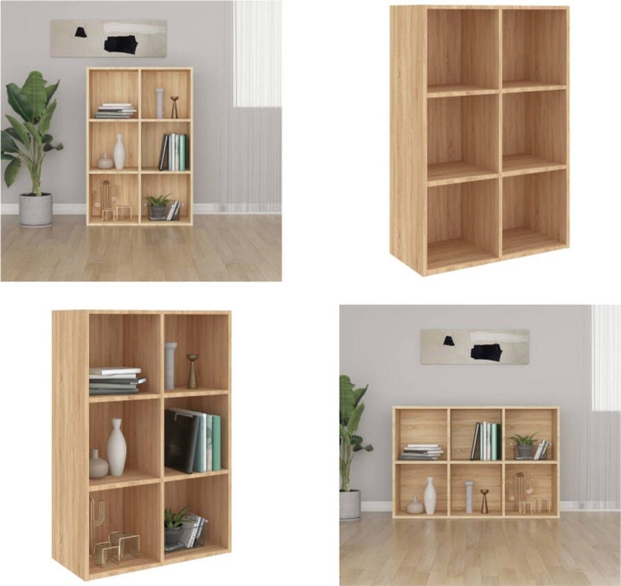 VidaXL -Boekenkast dressoir-66x30x97 8cm-bewerkt-hout-sonoma-eikenkleur - Foto 2