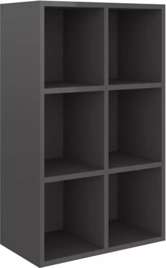 VIDAXL Boekenkast dressoir 66x30x97 8 cm bewerkt hout hoogglans grijs - Foto 2