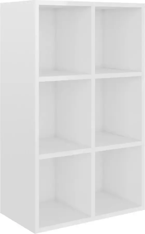 VidaXL -Boekenkast dressoir-66x30x97 8-cm-bewerkt-hout-hoogglans-wit - Foto 3