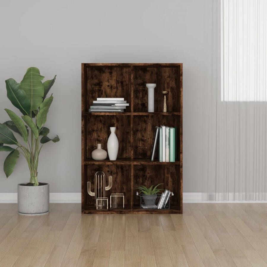 VidaXL -Boekenkast dressoir-66x30x98-cm-bewerkt-hout-gerookt-eikenkleur