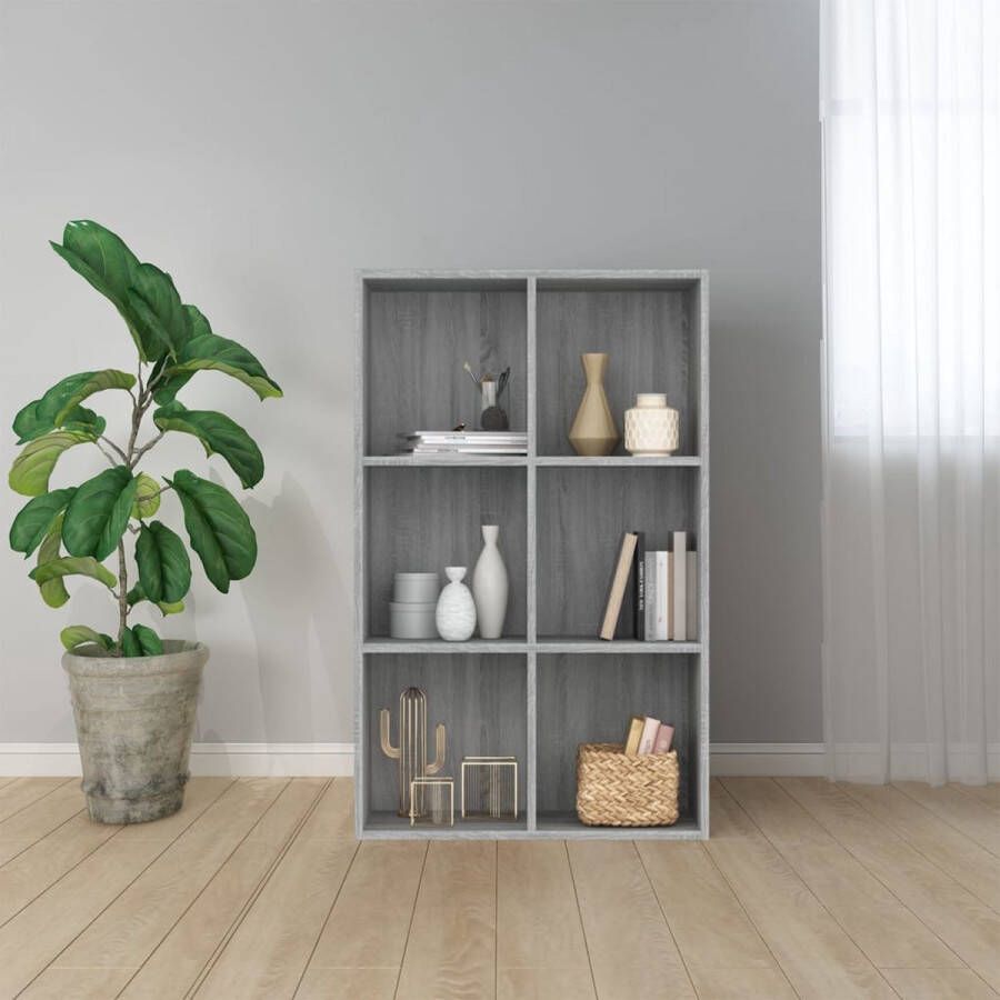 VidaXL -Boekenkast dressoir-66x30x98-cm-bewerkt-hout-grijs-sonoma-eiken - Foto 1