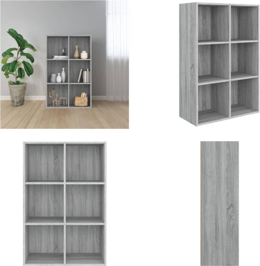 VidaXL -Boekenkast dressoir-66x30x98-cm-bewerkt-hout-grijs-sonoma-eiken - Foto 3