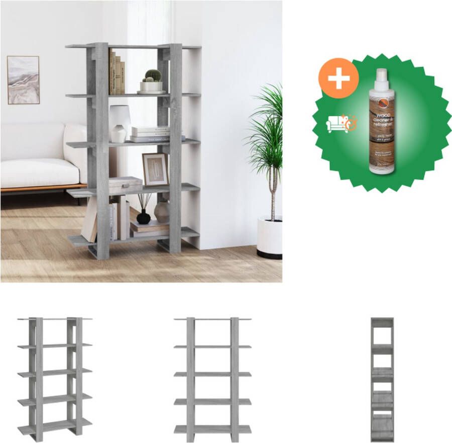 VidaXL Boekenkasten Grijs Sonoma Eiken 100 x 30 x 160 cm Montage vereist Kast Inclusief Houtreiniger en verfrisser