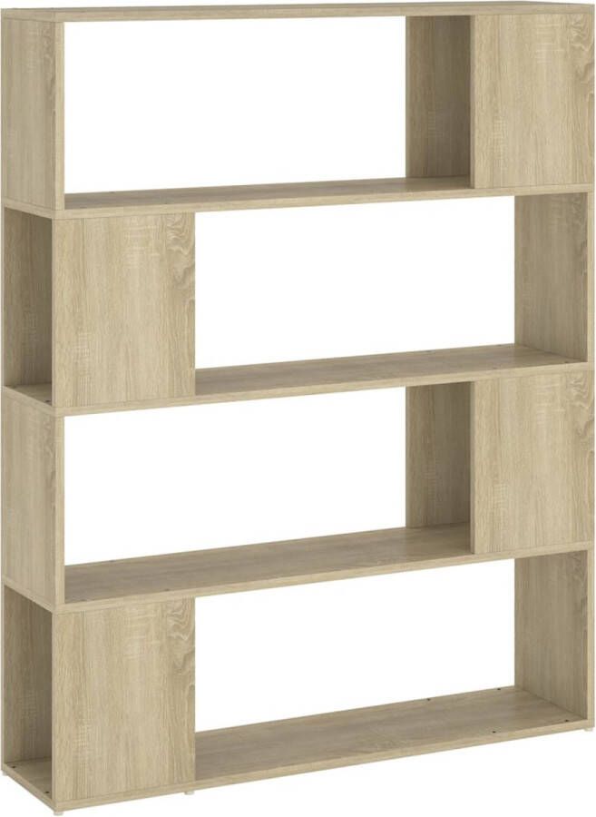 VidaXL Boekenkast Kamerscherm 100x24x124 cm Eiken Boekenkast Kamerdivider Sonoma Eiken Houten Boekenkast Bruine Boekenkast Livingroom Furniture Woonkamerdecoratie Opslagmogelijkheden Stijlvolle Boekenkast Modern Boekenrek
