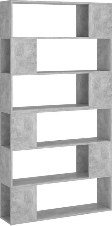 The Living Store Boekenkast Betongrijs 100 x 24 x 188 cm Montage vereist Boekenkast Kamerverdeler Meubilair Houten Boekenkast Grijze Boekenkast - Foto 2
