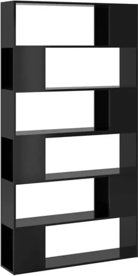 VidaXL Boekenkast kamerscherm 100x24x188 cm hoogglans zwart - Foto 2