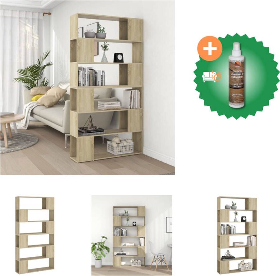 VidaXL Boekenkast kamerscherm 100x24x188 cm sonoma eikenkleurig Kast Inclusief Houtreiniger en verfrisser