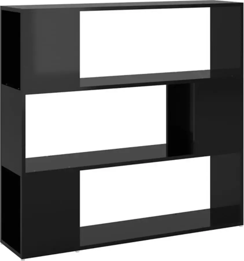 VIDAXL Boekenkast kamerscherm 100x24x94 cm hoogglans zwart - Foto 3