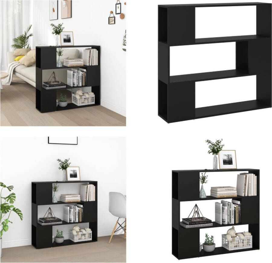 VidaXL Boekenkast kamerscherm 100x24x94 cm zwart Boekenkast Boekenkasten Boekenschap Boekenschappen