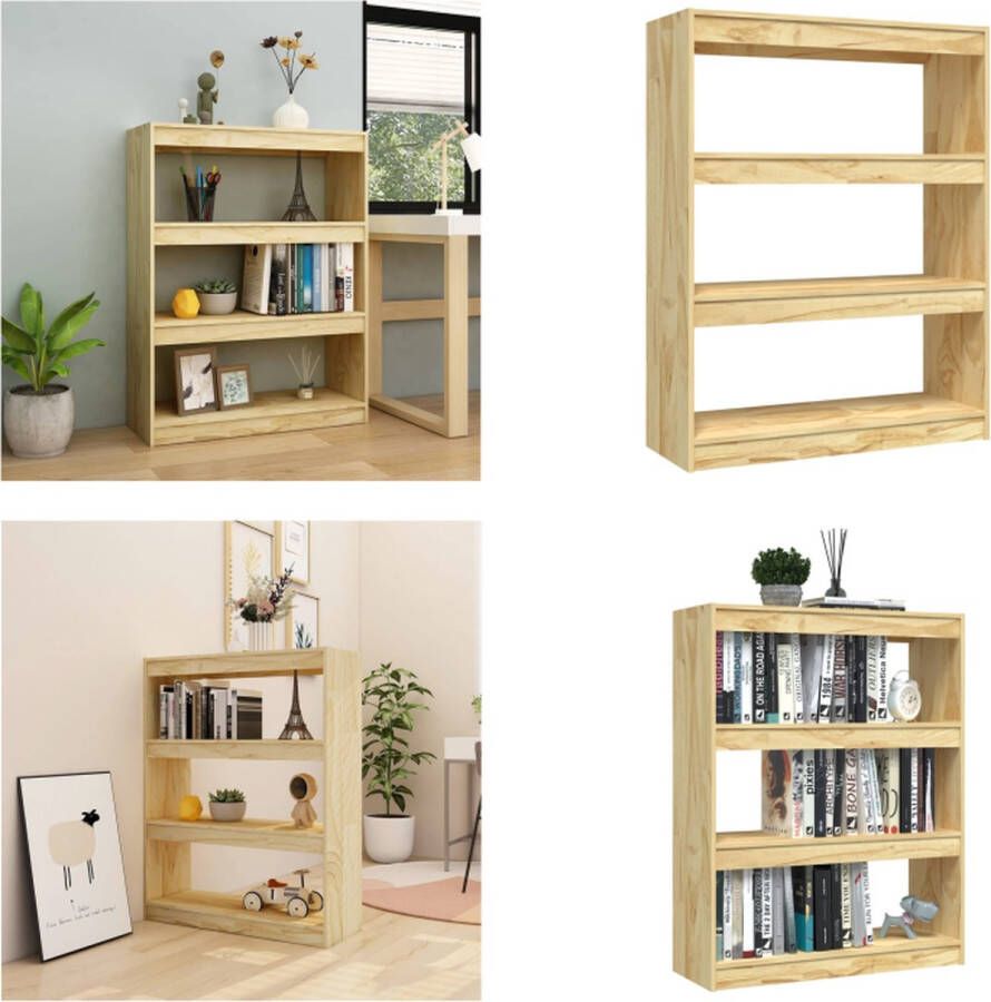 VidaXL Boekenkast kamerscherm 100x30x103 cm massief grenenhout Boekenkast Boekenkasten Houten Boekenschap Houten Boekenschappen