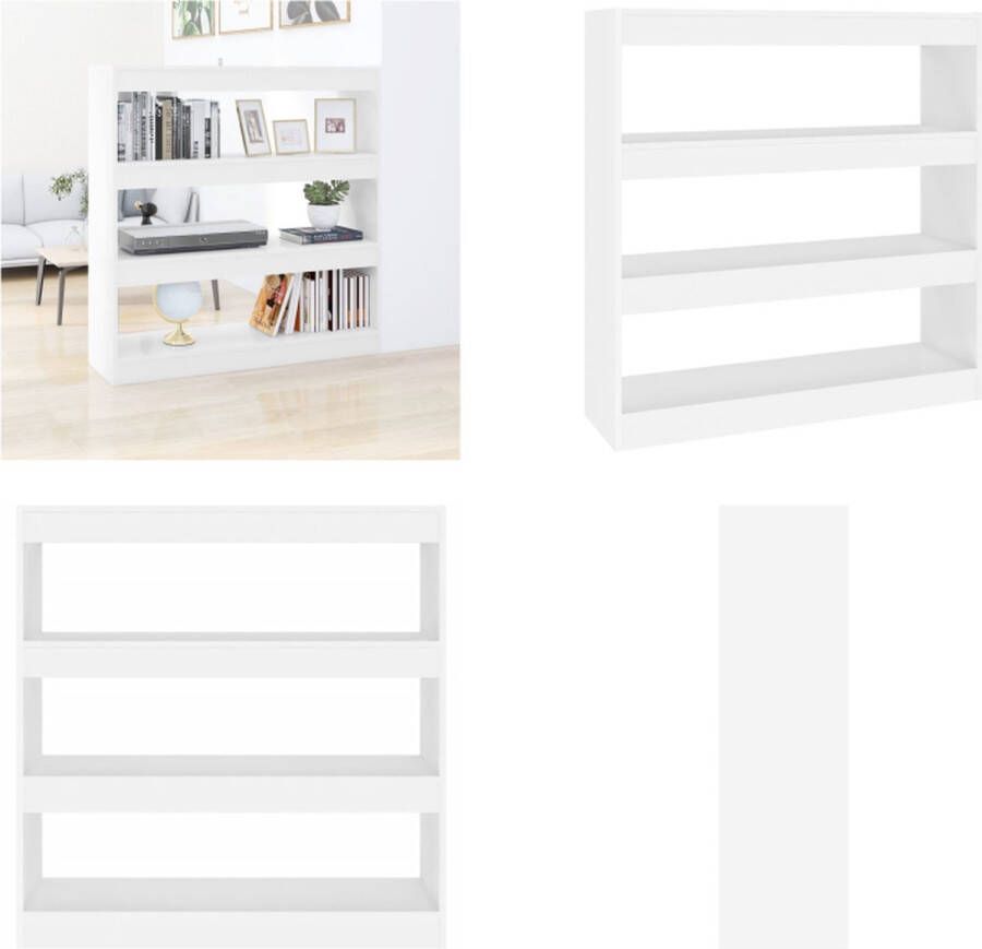 VidaXL Boekenkast kamerscherm 100x30x103 cm wit Boekenkast Boekenkasten Meubel Kast