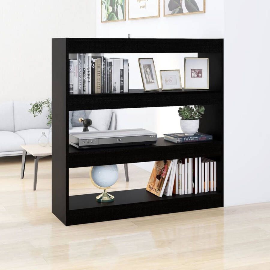 VidaXL -Boekenkast kamerscherm-100x30x103-cm-zwart