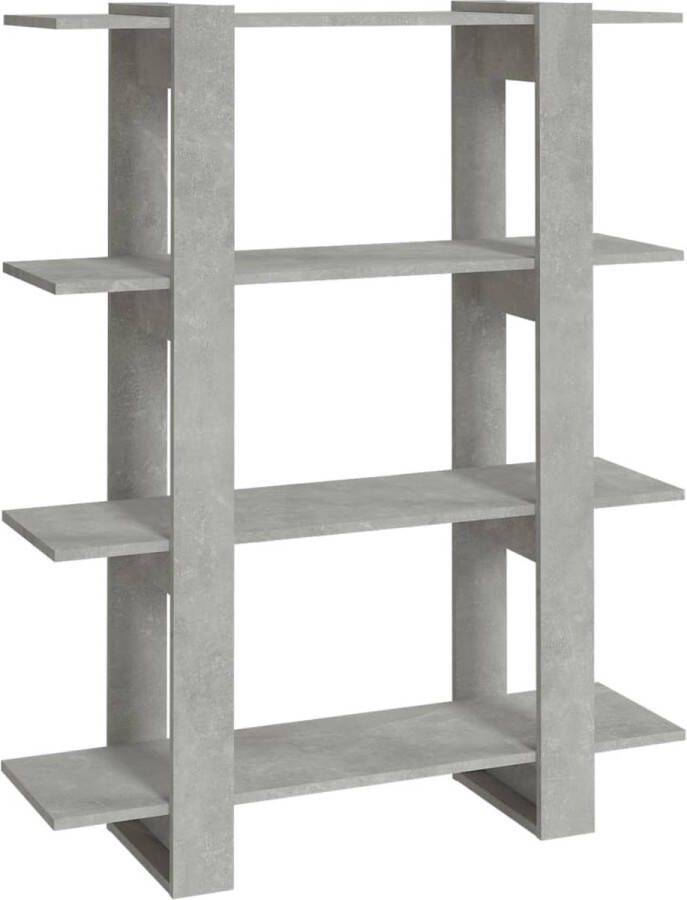 VidaXL Boekenkast Kamerscherm 100x30x123 5 cm Betongrijs Boekenkast Boekenplank Opslagmeubilair Woonkamerinrichting Slaapkamerinrichting - Foto 2