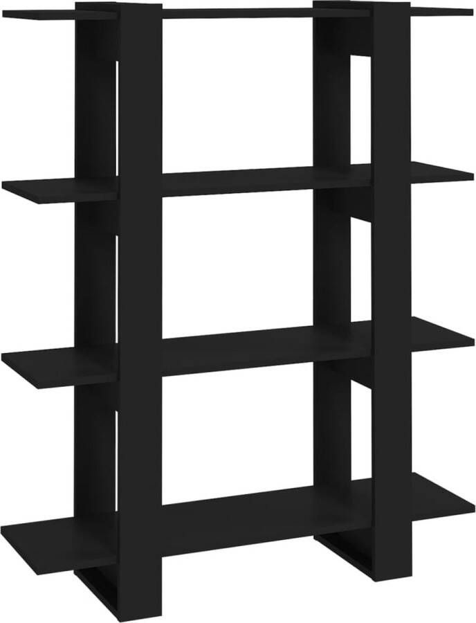 VidaXL Boekenkast kamerscherm Zwart 100x30x123 5 cm Boekenkast Boekenplank Opslagmeubilair Kamerdivider Houten Boekenkast Zwarte Boekenkast Modern Boekenkast Vintage Boekenkast