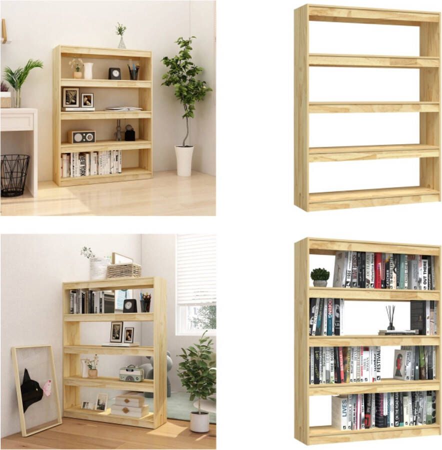 vidaXL Boekenkast kamerscherm 100x30x135-5 cm massief grenenhout Boekenkast Boekenkasten Houten Boekenschap Houten Boekenschappen