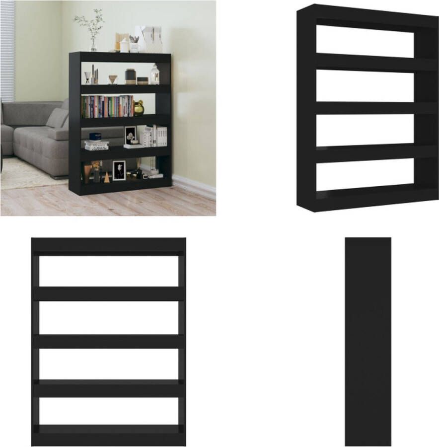 VidaXL Boekenkast kamerscherm 100x30x135 cm zwart Boekenkast Boekenkasten Kast Opbergkast