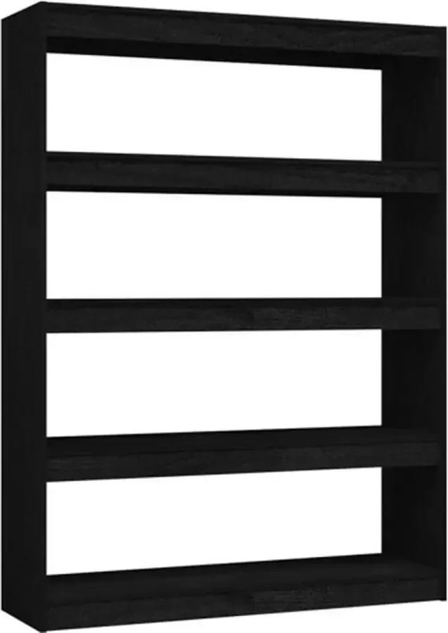 VidaXL -Boekenkast kamerscherm-100x30x135 5-cm-massief-grenenhout-zwart - Foto 3