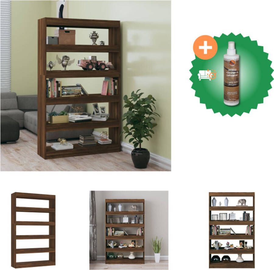 VidaXL Boekenkast kamerscherm 100x30x166 cm bruineikenkleurig Kast Inclusief Houtreiniger en verfrisser