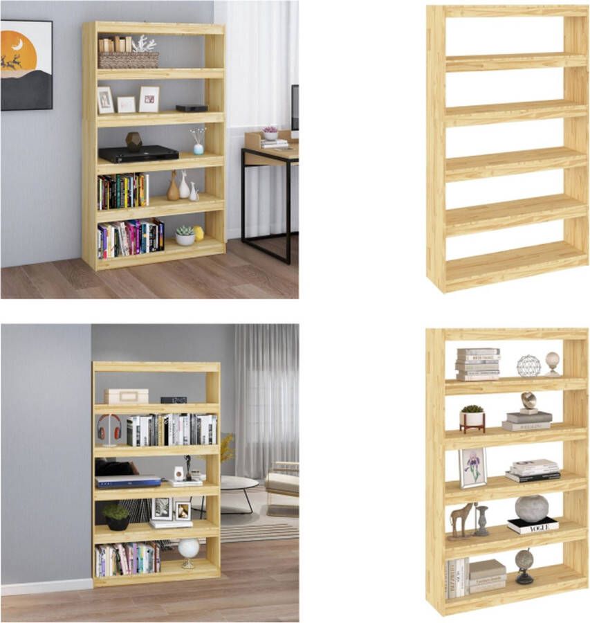 VidaXL Boekenkast kamerscherm 100x30x167-5 cm massief grenenhout Boekenkast Boekenkasten Houten Boekenschap Houten Boekenschappen