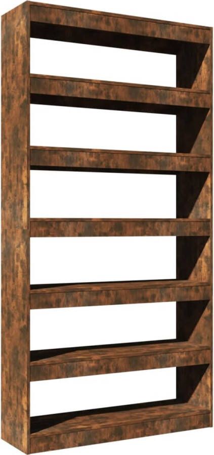 VidaXL -Boekenkast kamerscherm-100x30x198-cm-bewerkt-hout-gerookt-eiken