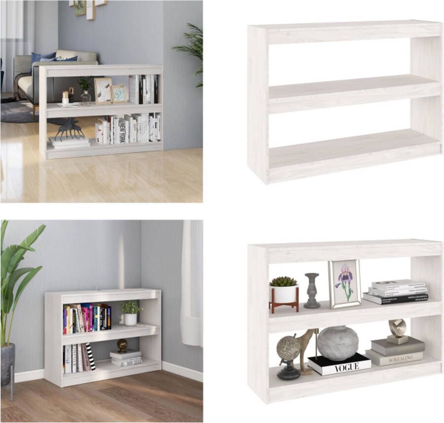 VidaXL Boekenkast kamerscherm 100x30x71 5 cm grenenhout wit Boekenkast Boekenkasten Boekenschap Boekenschappen