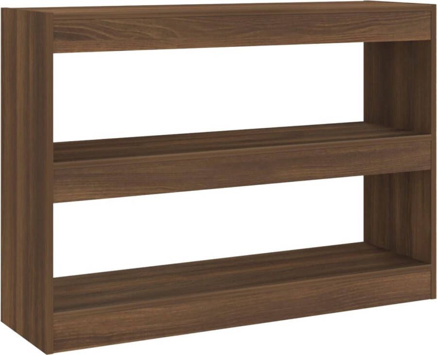 VidaXL Boekenkast kamerscherm Bruineiken 100x30x72 cm Boekenkast Kamersscherm Houten Boekenkast Bruine Eiken Kleur Boekenplank Opslagmeubilair Woonkamerdecoratie