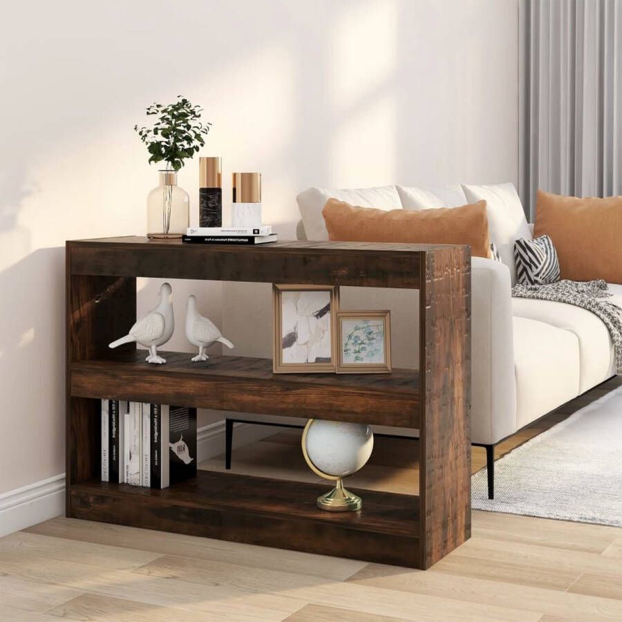 VidaXL -Boekenkast kamerscherm-100x30x72-cm-gerookt-eikenkleurig - Foto 2
