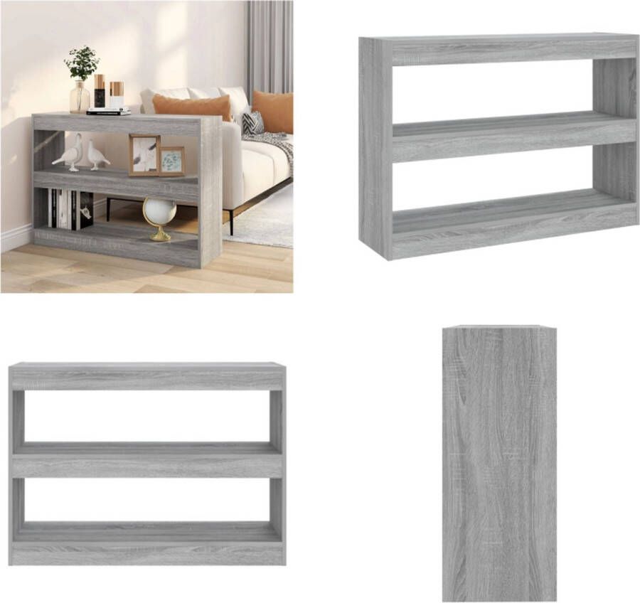 VidaXL Boekenkast kamerscherm 100x30x72 cm grijs sonoma eikenkleurig Boekenkast Boekenkasten Kast Opbergkast