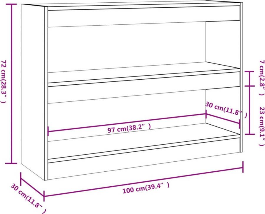 VidaXL -Boekenkast kamerscherm-100x30x72-cm-wit - Foto 2