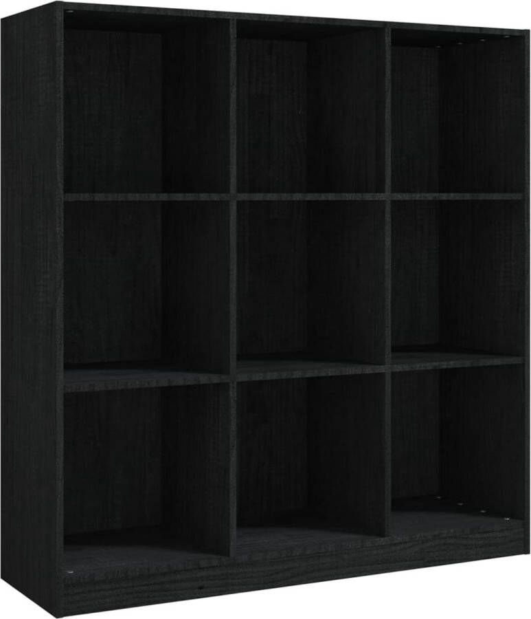 VidaXL -Boekenkast kamerscherm-104x33 5x110-cm-massief-grenenhout-zwart - Foto 2